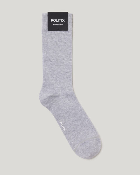 Australian Cotton Blended Sock, Grey Marle, hi-res